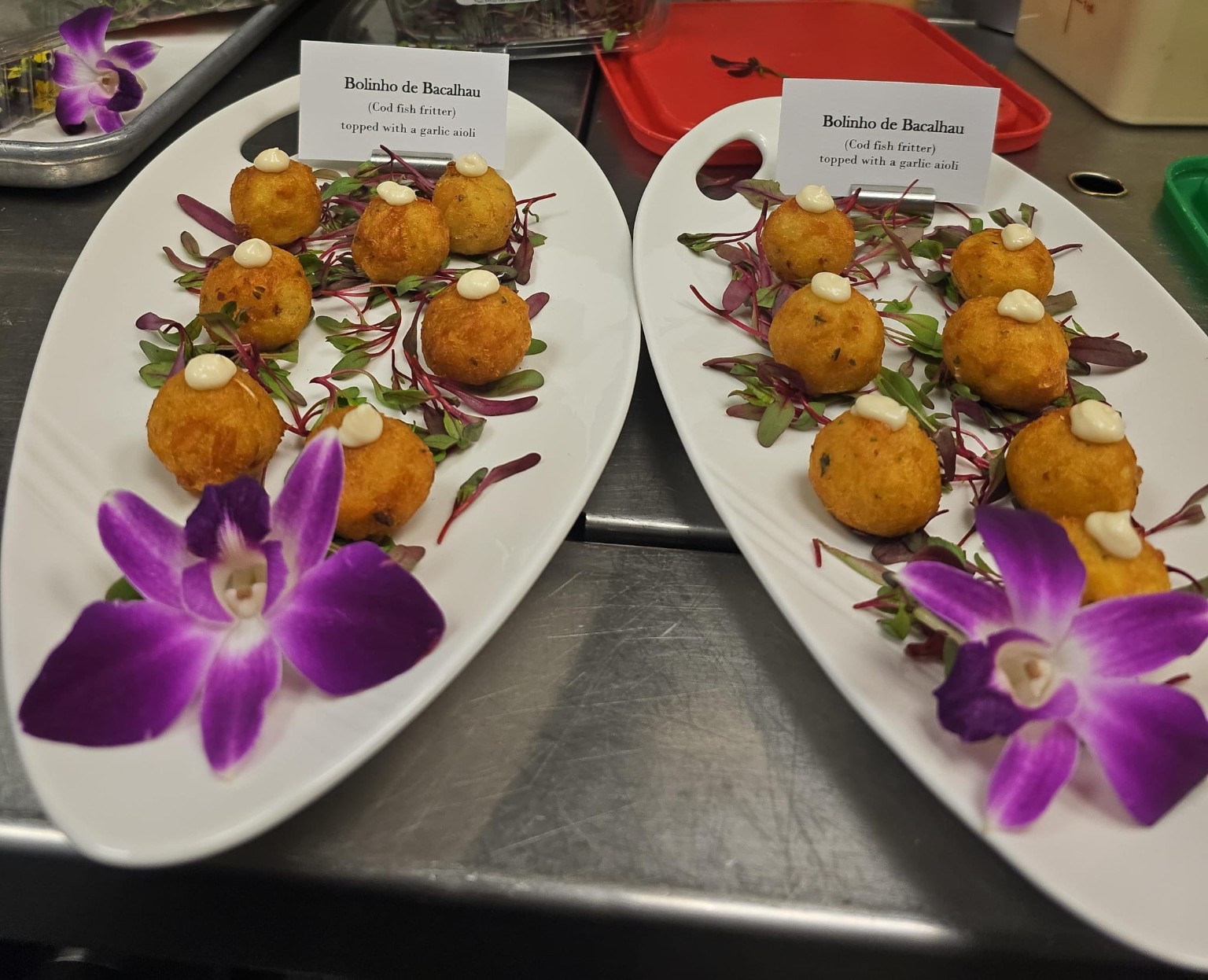 Golden cod fritters with aioli
